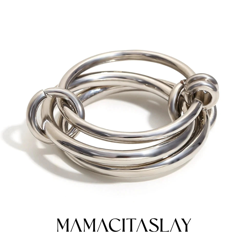 Unique Cool Three/Four Fingers Chain Shape Variable Hiphop Rings Stainless Steel Trendy Accessories Women Men Gifts by PoisedMe