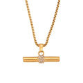 18K Gold Zircon T-Bar Necklace – Modern Waterproof Chain Jewelry by PoisedMe