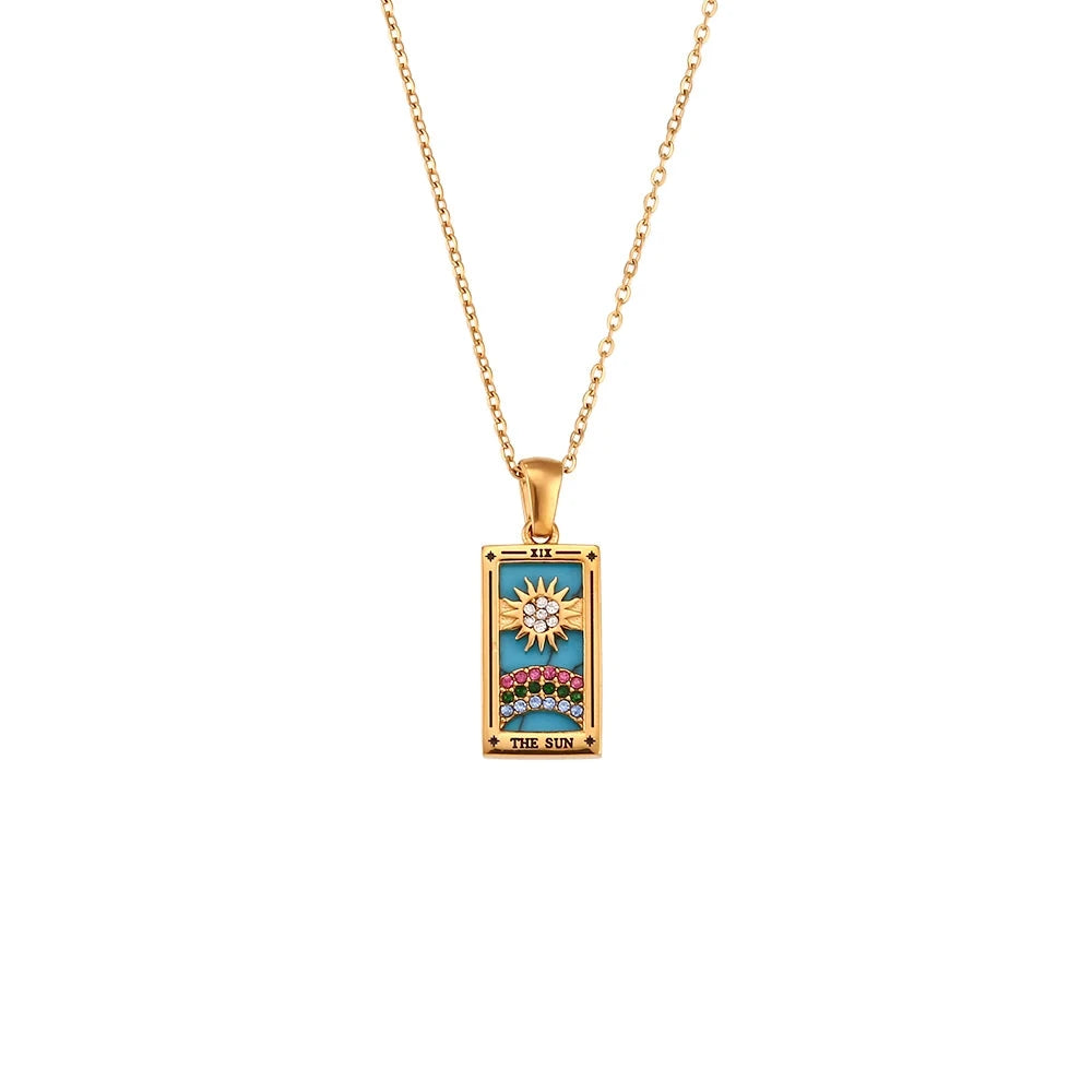 Gold Tarot Pendant Necklace | Tarnish-Free Celestial Jewelry for Women by PoisedMe