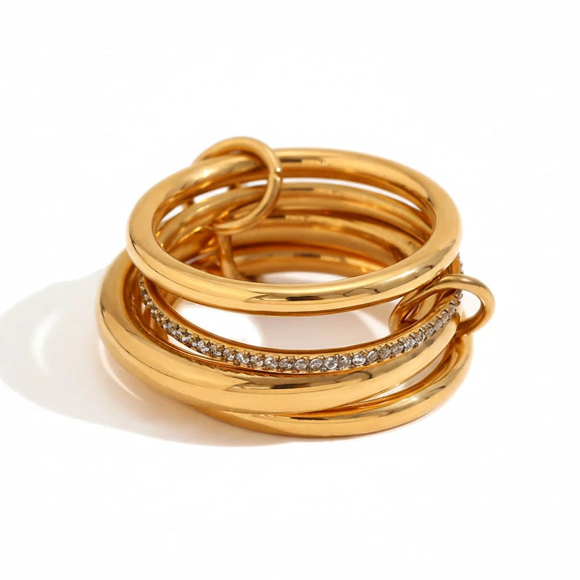 Unique Cool Three/Four Fingers Chain Shape Variable Hiphop Rings Stainless Steel Trendy Accessories Women Men Gifts by PoisedMe