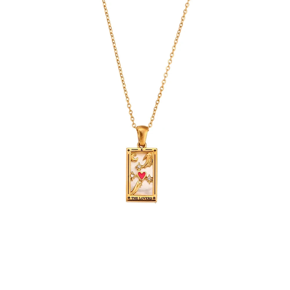 Gold Tarot Pendant Necklace | Tarnish-Free Celestial Jewelry for Women by PoisedMe