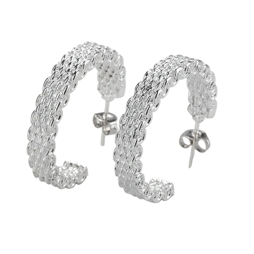 Popular fine 925 Sterling Silver charms stud Earrings for Women Creativity Christmas Gifts Street all-match party Jewelry by PoisedMe