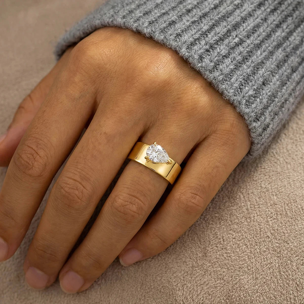 925 Sterling Silver Sparkling Water Drop Interweaving Dazzling Clear Pear CZ Finger Rings For Women Gift Wedding Fine Jewelry by PoisedMe