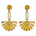 PoisedMe Long Drop Earrings Stainless Steel Metal Gold 18 K Plated Geometric Jewelry Bijoux Femme Waterproof Gift -
