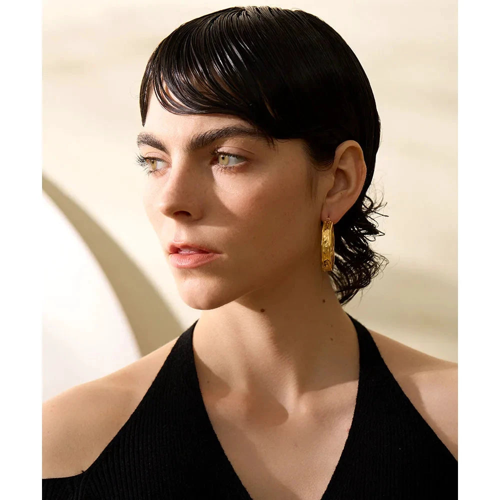 42mm High Quality Cast 316l Stainless Steel Round Big Hoop Earrings Minimalist Metal Fashion PVD Gold Color Jewelry Women by PoisedMe