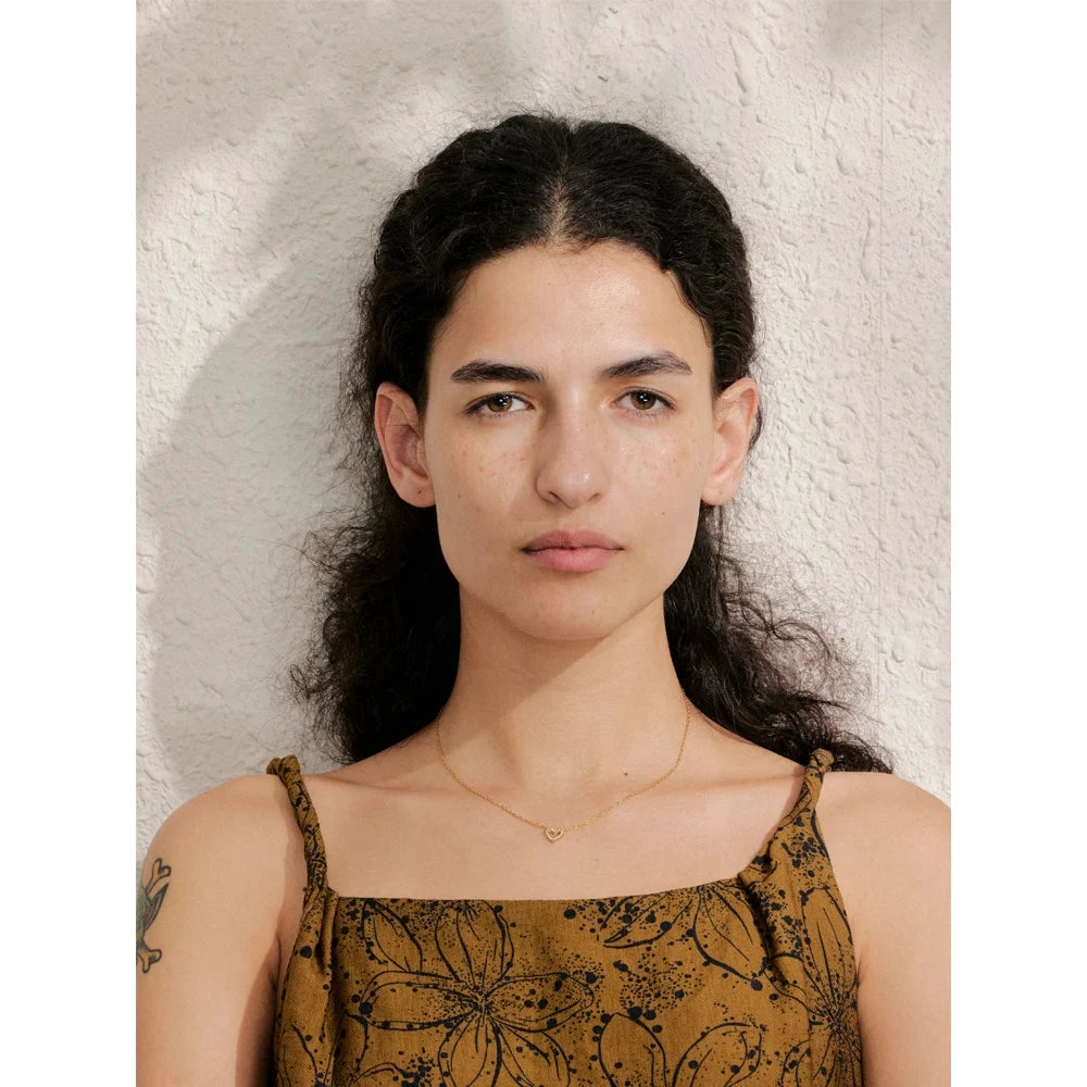 Korean Style Cubic Zirconia Hollow Heart Necklace Pendant Valentines Gift by PoisedMe