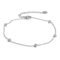 Stainless Steel Cubic Zirconia Necklace Anklet Bracelet Rust Proof Attractive Classic Bling Chic Thin Chain Jewelry by PoisedMe