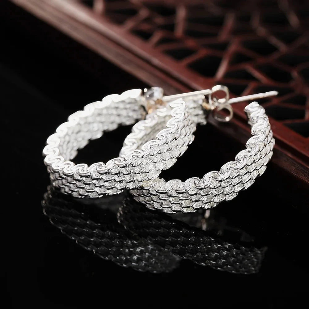 Popular fine 925 Sterling Silver charms stud Earrings for Women Creativity Christmas Gifts Street all-match party Jewelry by PoisedMe