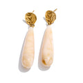 PoisedMe 4 Color Acrylic Resin Teardrop Dangle Summer Earrings for Women Stainless Steel Exclusive Candy Fashion Jewelry -