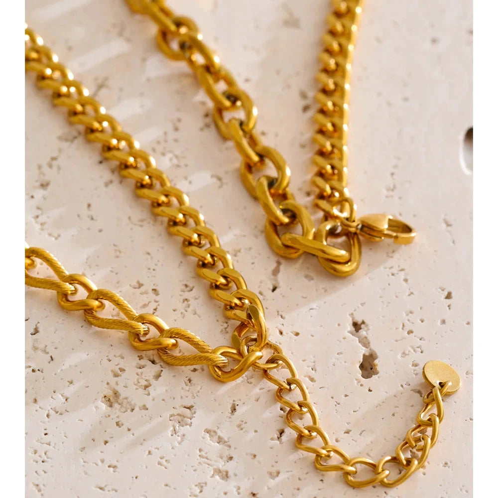 Stainless Steel Double-Layer Resin Horn Pendant Necklace 18K Golden PVD Plated Waterproof Charm Jewelry Gift by PoisedMe