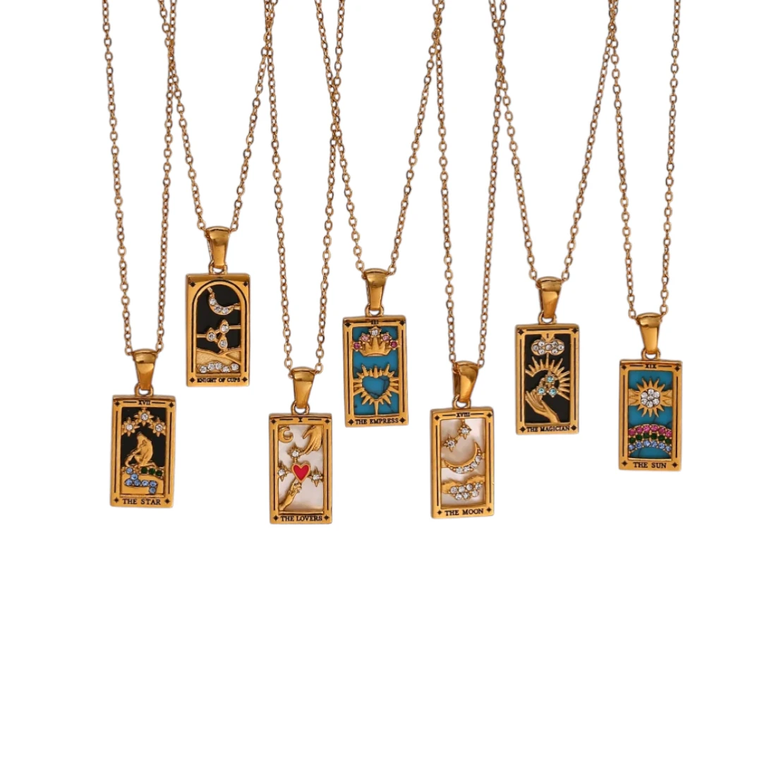 Gold Tarot Pendant Necklace | Tarnish-Free Celestial Jewelry for Women by PoisedMe