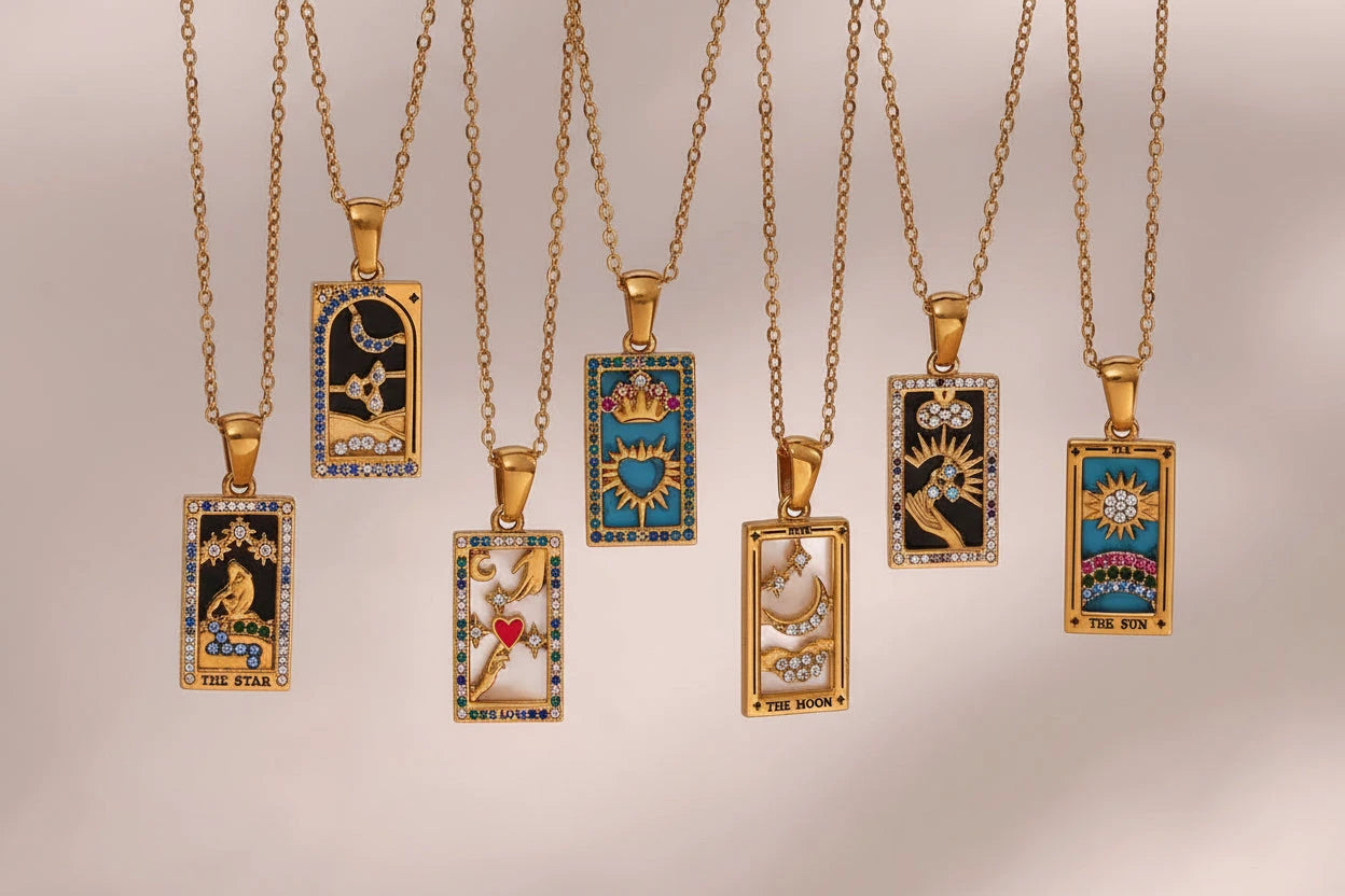 Gold Tarot Pendant Necklace | Tarnish-Free Celestial Jewelry for Women by PoisedMe