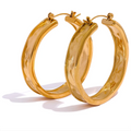 42mm High Quality Cast 316l Stainless Steel Round Big Hoop Earrings Minimalist Metal Fashion PVD Gold Color Jewelry Women by PoisedMe