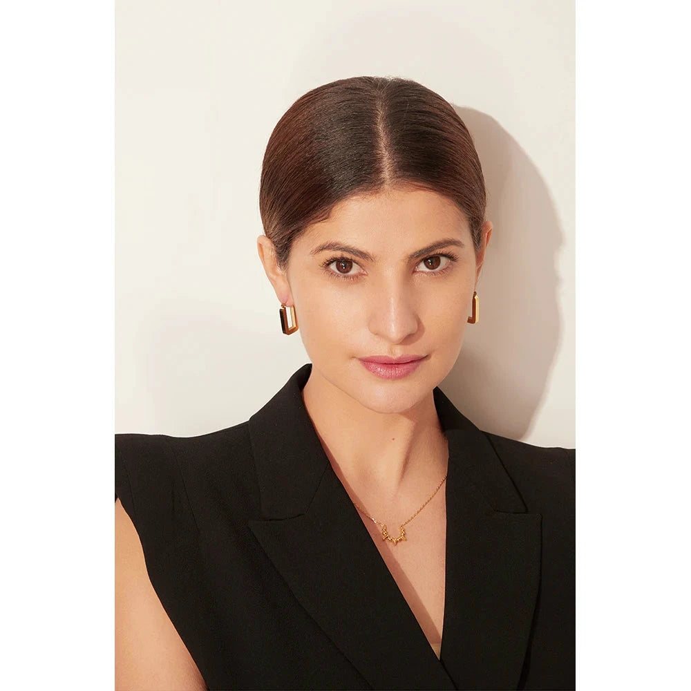 Trendy Stainless Steel Rose Gold Square Hoop Earrings for Women Simple Metal 18 K Plated Fashion Charm Jewelry Gift by PoisedMe