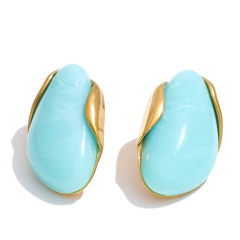 Colorful Resin Earrings – Modern Acrylic Stainless Steel Studs by PoisedMe