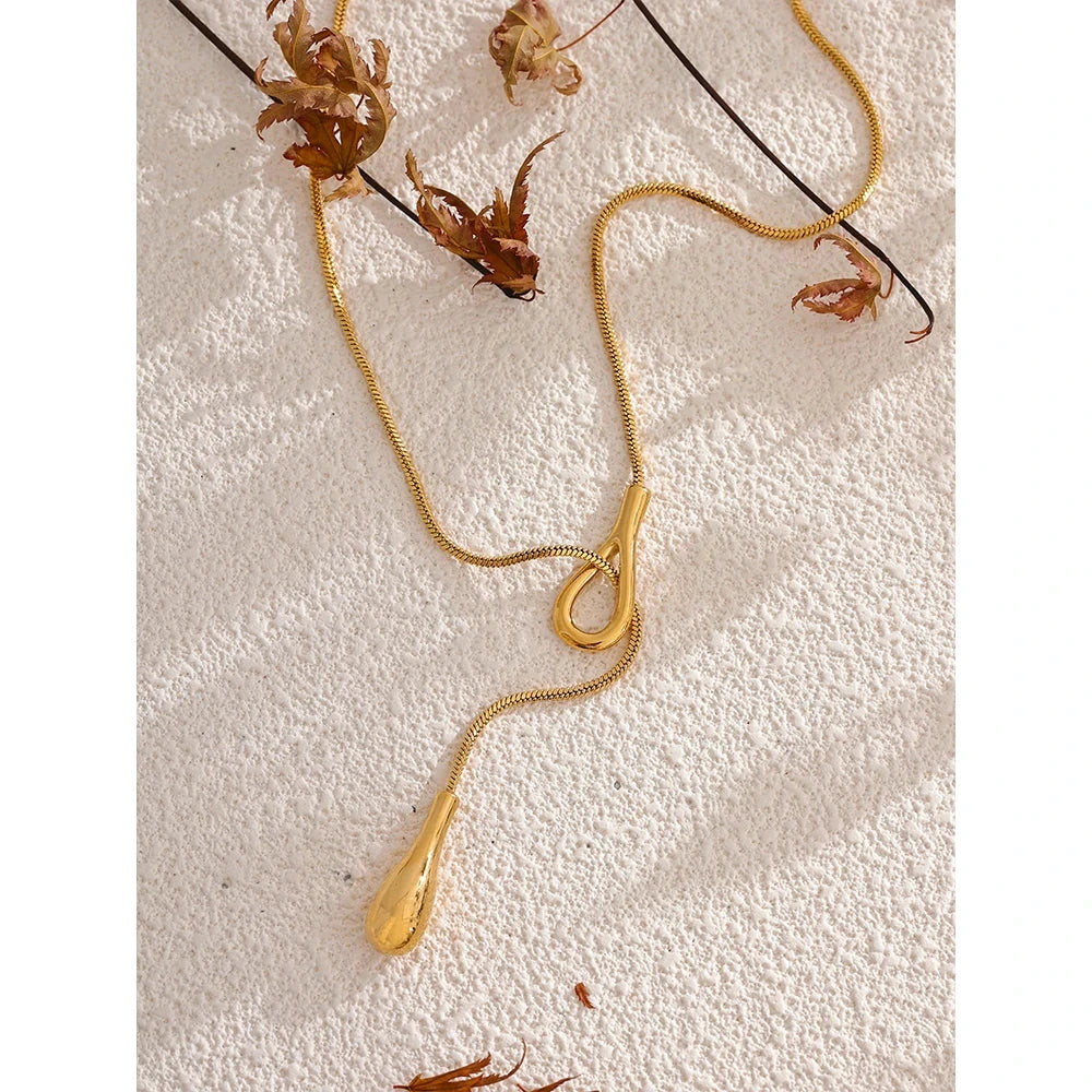 Distinctive 316L Stainless Steel Exquisite Chain Fashion Necklace 18K PVD Plated Water Resistant Charm Gold Color Jewelry by PoisedMe