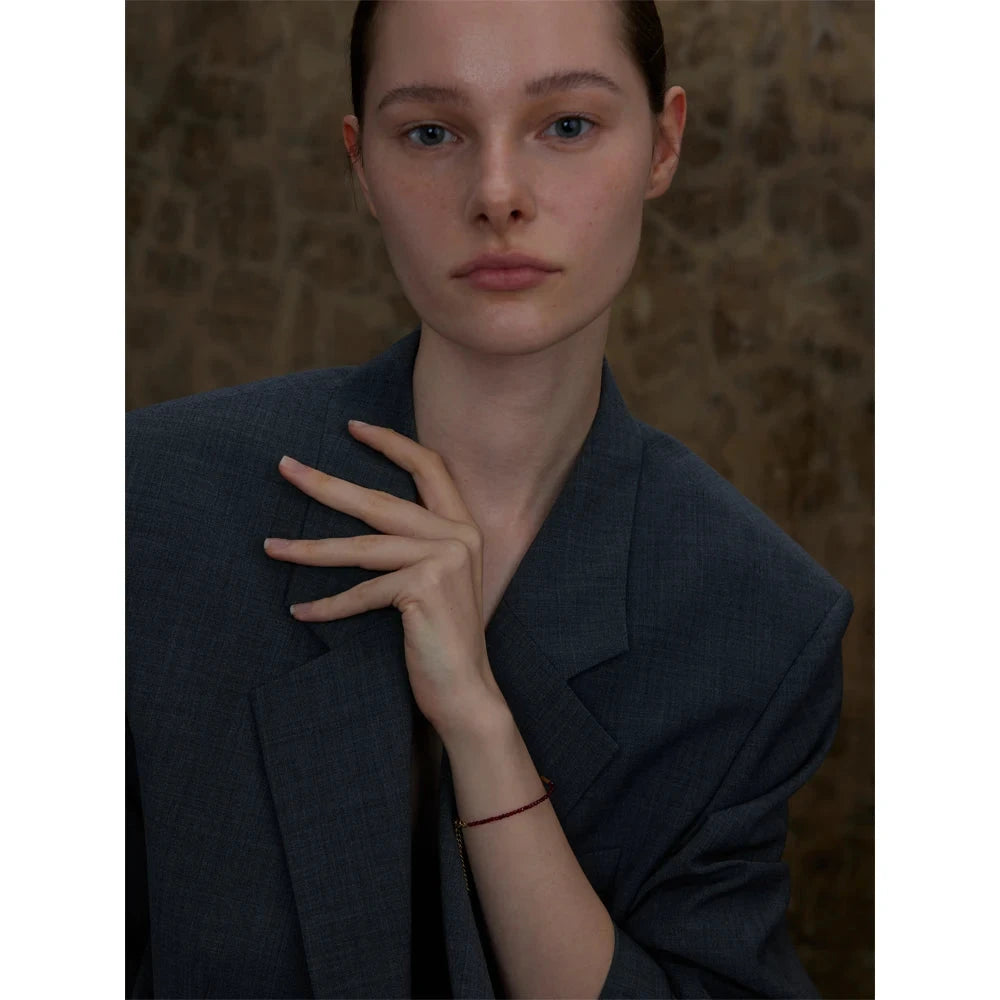 Ancora Ankela Red Crystal Thin Bracelet Popular Fashion Exquisite Bracelet Stainless Steel Beads Handmade Jewelry by PoisedMe