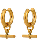 Gold Huggie Style Geometric Hoop 18K Gold PVD Plated Stainless Steel Earrings For Women by Poised Me Jewelry Studio