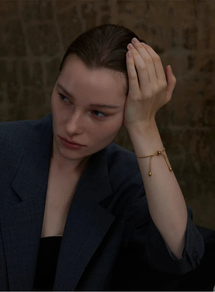 Adjustable Snake Chain Bracelet – 18K Gold or Platinum Plated Stainless Steel | Minimalist Waterproof Jewelry Gift for Women by PoisedMe