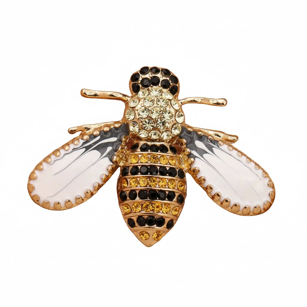 1 Pc Temperament Bee Brooch – Rhinestone Insect Pin | Elegant Electroplated Zinc Alloy Fashion Jewelry for Women by PoisedMe