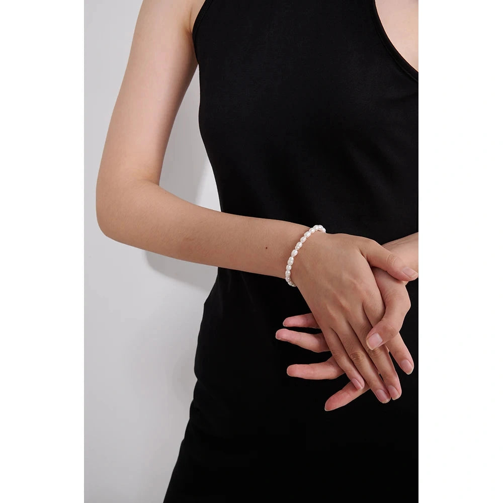 Stainless Steel Natural Pearl Bracelet Stylish Chain LOVE Women Bracelet High Quality Jewelry бежутерия женская колье by PoisedMe