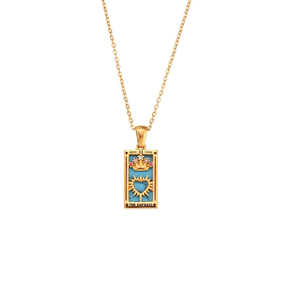 Gold Tarot Pendant Necklace | Tarnish-Free Celestial Jewelry for Women by PoisedMe