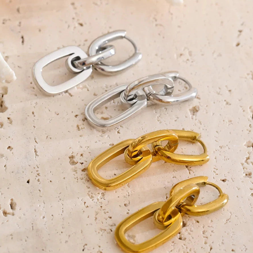 Daily 316 Stainless Steel Rectangle Drop Dangle Earrings for Women Statement Minimalist High Quality Jewelry Wholesale by PoisedMe