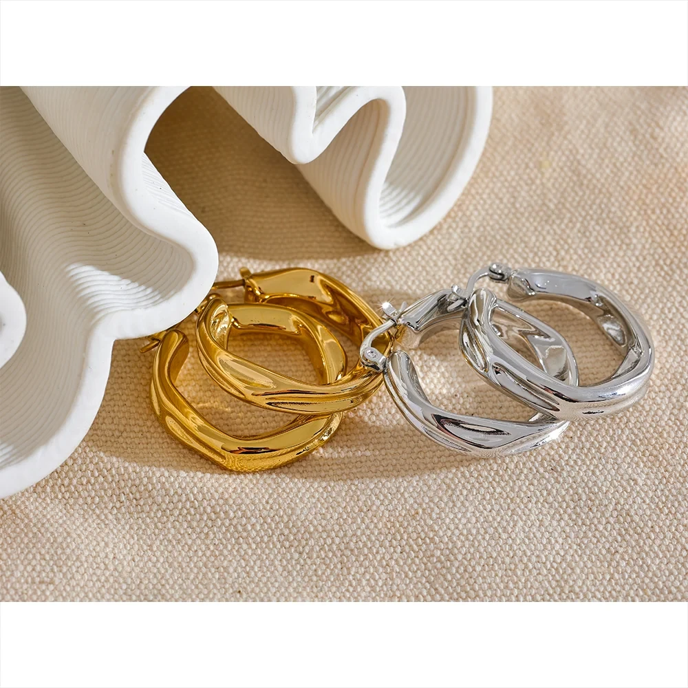 316l Stainless Steel Round Hollow Hoop Earrings Rust Proof Minimalist Metal Attractive Trendy Jewelry Bijoux Women Gift by PoisedMe