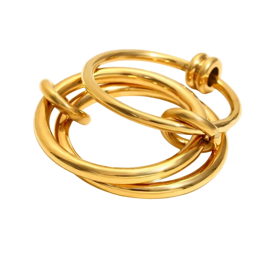 Unique Cool Three/Four Fingers Chain Shape Variable Hiphop Rings Stainless Steel Trendy Accessories Women Men Gifts by PoisedMe
