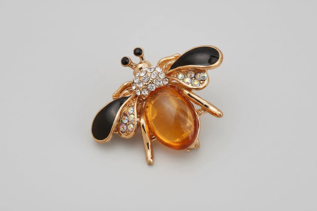 1 Pc Temperament Bee Brooch – Rhinestone Insect Pin | Elegant Electroplated Zinc Alloy Fashion Jewelry for Women by PoisedMe
