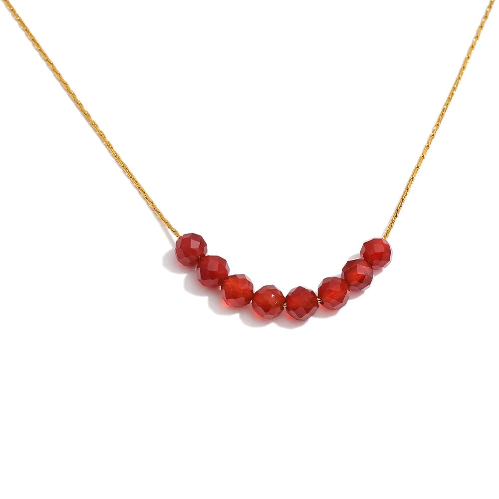 Natural Aventurine Agate Tiger Stone Beads Chain Drop Necklace High Quality Fashion Collar Jewelry Gala Gift Wholesale by PoisedMe