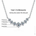 Moissanite Necklace for Women Wedding Fine Jewelry with Certificates 925 Sterling Silver Plated 18K White Gold Necklace by PoisedMe