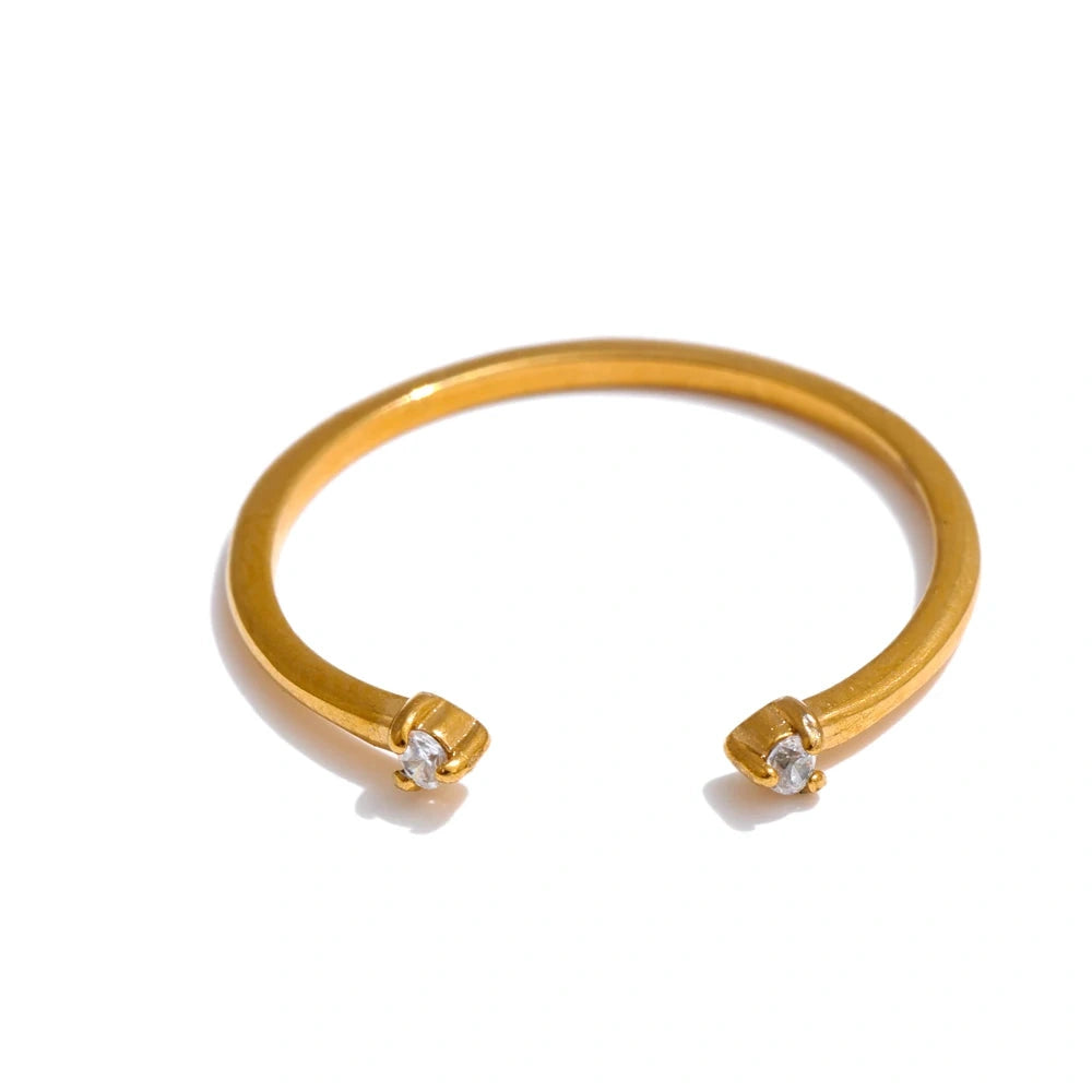 Delicate Stainless Steel Strawberry Geometric Adjustable Open Thin Ring Trendy Fashion Jewelry Water Resistant by PoisedMe