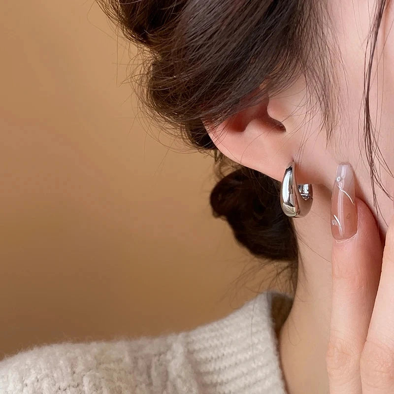 Gold &amp; Silver Geometric Hoops – Modern Korean Fashion Earrings by PoisedMe