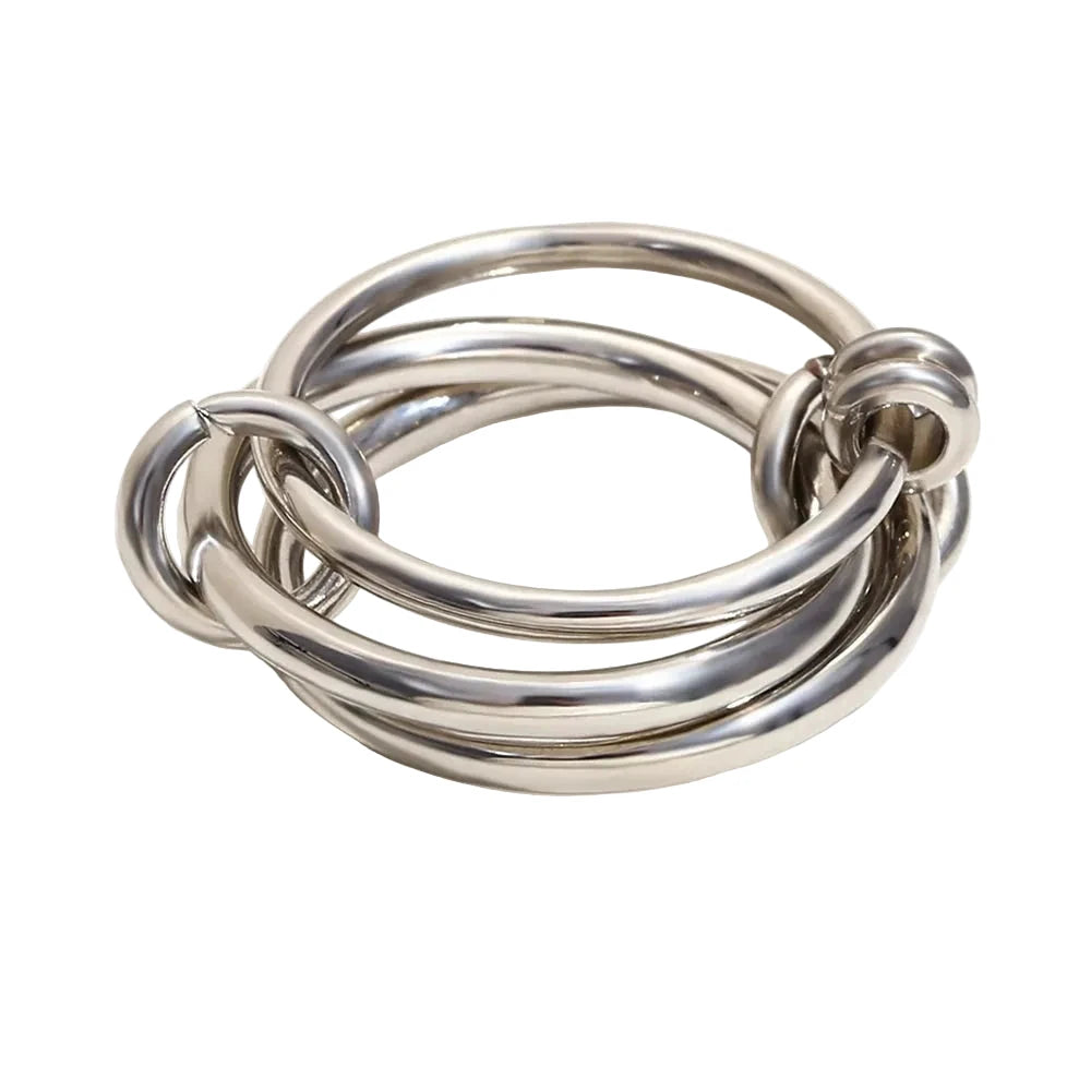 Unique Cool Three/Four Fingers Chain Shape Variable Hiphop Rings Stainless Steel Trendy Accessories Women Men Gifts by PoisedMe
