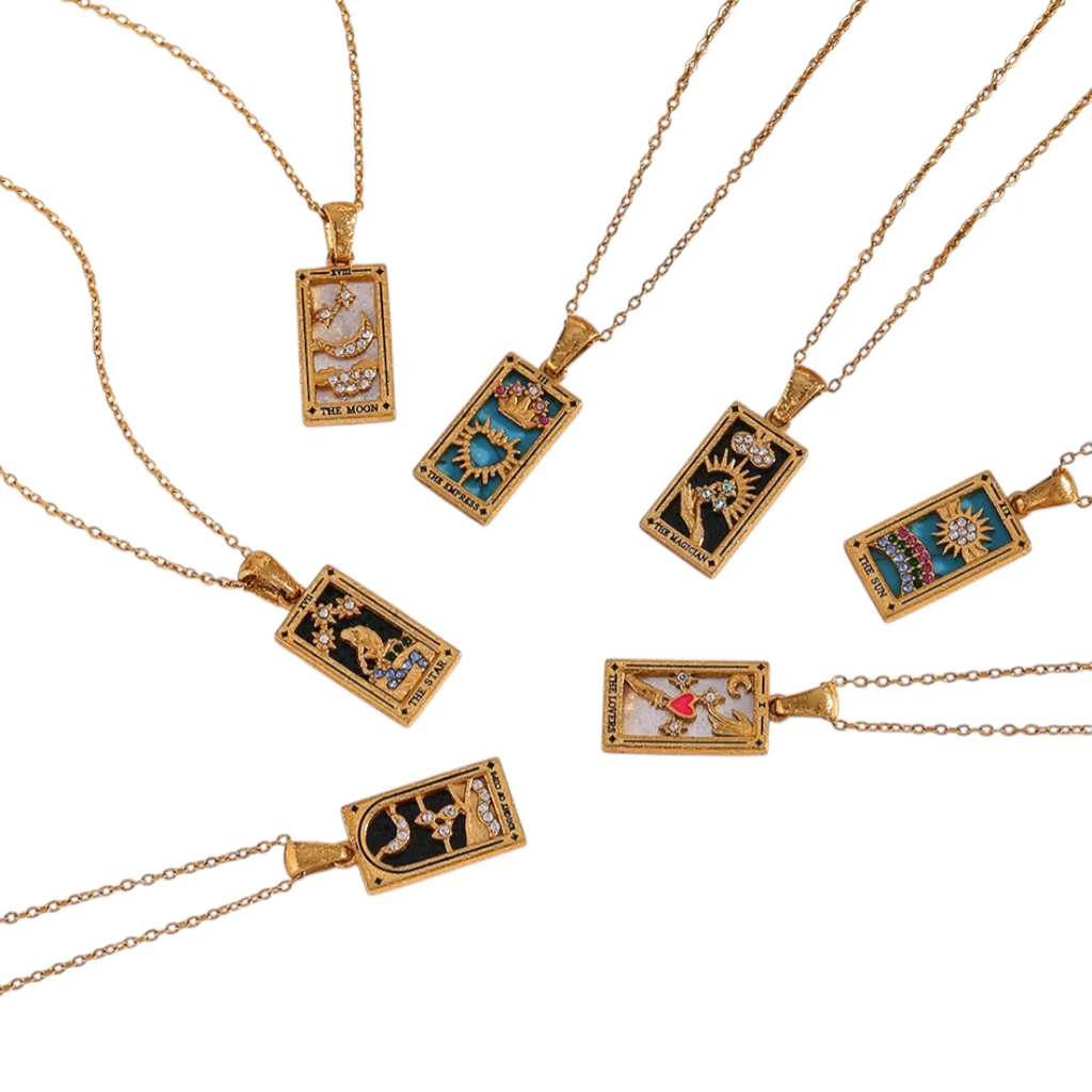 Gold Tarot Pendant Necklace | Tarnish-Free Celestial Jewelry for Women by PoisedMe