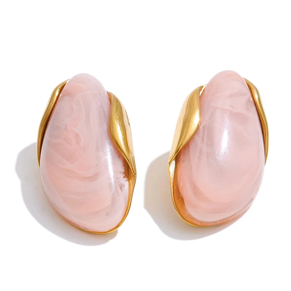 Colorful Resin Earrings – Modern Acrylic Stainless Steel Studs by PoisedMe