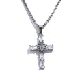 Cubic Zirconia Cross Necklace – Multicolor or Silver-Plated Luxury Pendant by PoisedMe