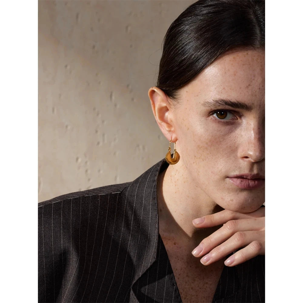 Women Fashion Bag Shape Drop Earrings Gold Color Stainless Steel Waterproof PVD Plated Metal Charm Jewelry for Women by PoisedMe