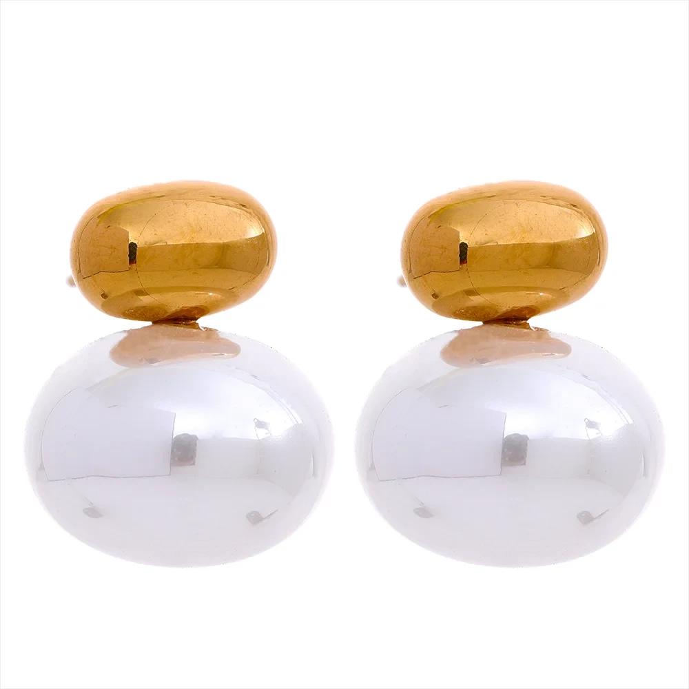 316 Stainless Steel Imitation Pearl Stud Earrings For Women Japan Style by PoisedMe