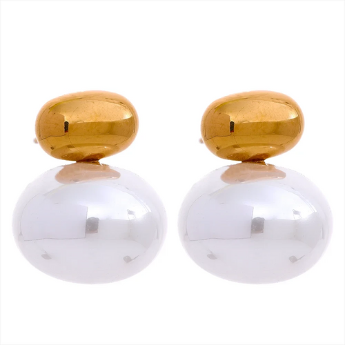 316 Stainless Steel Imitation Pearl Stud Earrings For Women Japan Style by PoisedMe