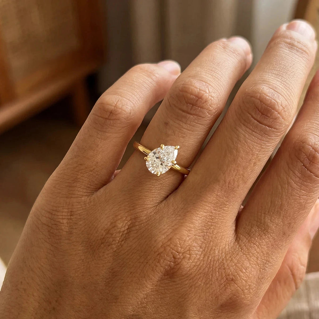 925 Sterling Silver Sparkling Water Drop Interweaving Dazzling Clear Pear CZ Finger Rings For Women Gift Wedding Fine Jewelry by PoisedMe