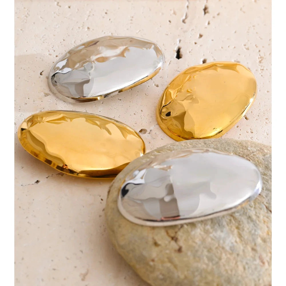 35*50 mm Stainless Steel Geometric Minimalist Waterproof Stud Earrings Statement Temperament Jewelry for Women Wholesale by PoisedMe