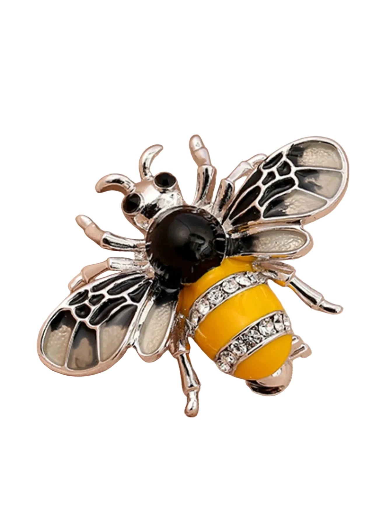 1 Pc Temperament Bee Brooch – Rhinestone Insect Pin | Elegant Electroplated Zinc Alloy Fashion Jewelry for Women by PoisedMe