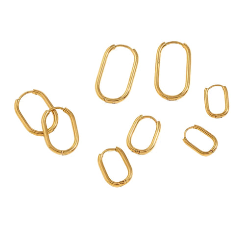 18K Gold U-Shape Hoop Earrings – Classic Waterproof Stainless Steel Hoops by PoisedMe
