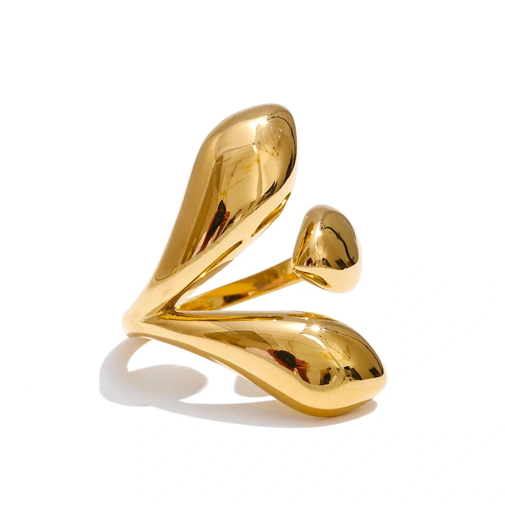 High Quality Smooth Stainless Steel Geometric Casting Ring Gold & Platinum Plated Distinctive Daily Wear Finger Jewelry by PoisedMe