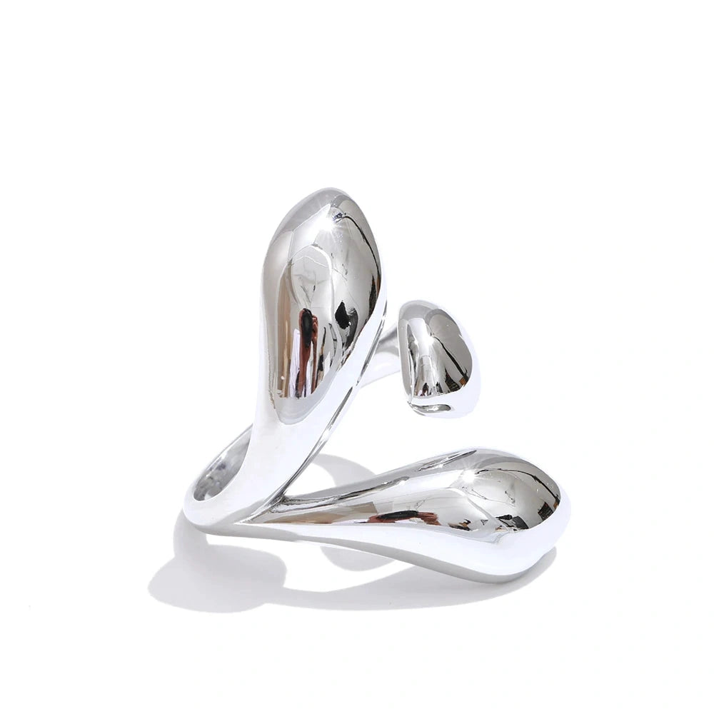 High Quality Smooth Stainless Steel Geometric Casting Ring Gold & Platinum Plated Distinctive Daily Wear Finger Jewelry by PoisedMe