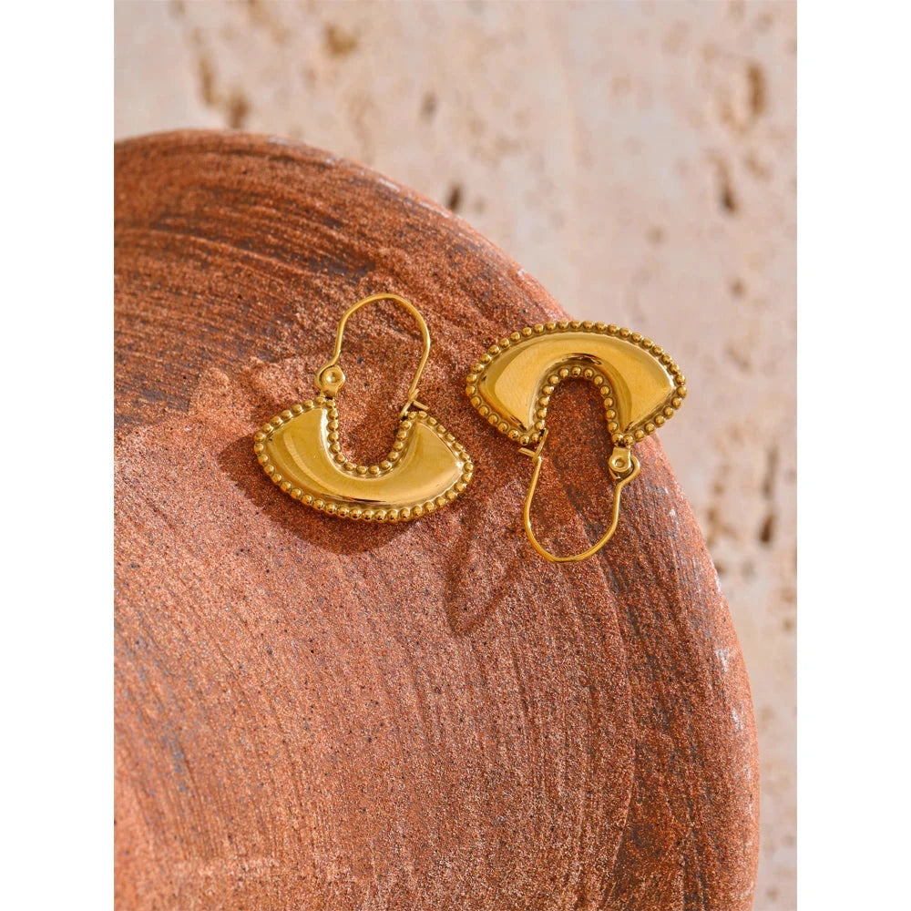 Women Fashion Bag Shape Drop Earrings Gold Color Stainless Steel Waterproof PVD Plated Metal Charm Jewelry for Women by PoisedMe