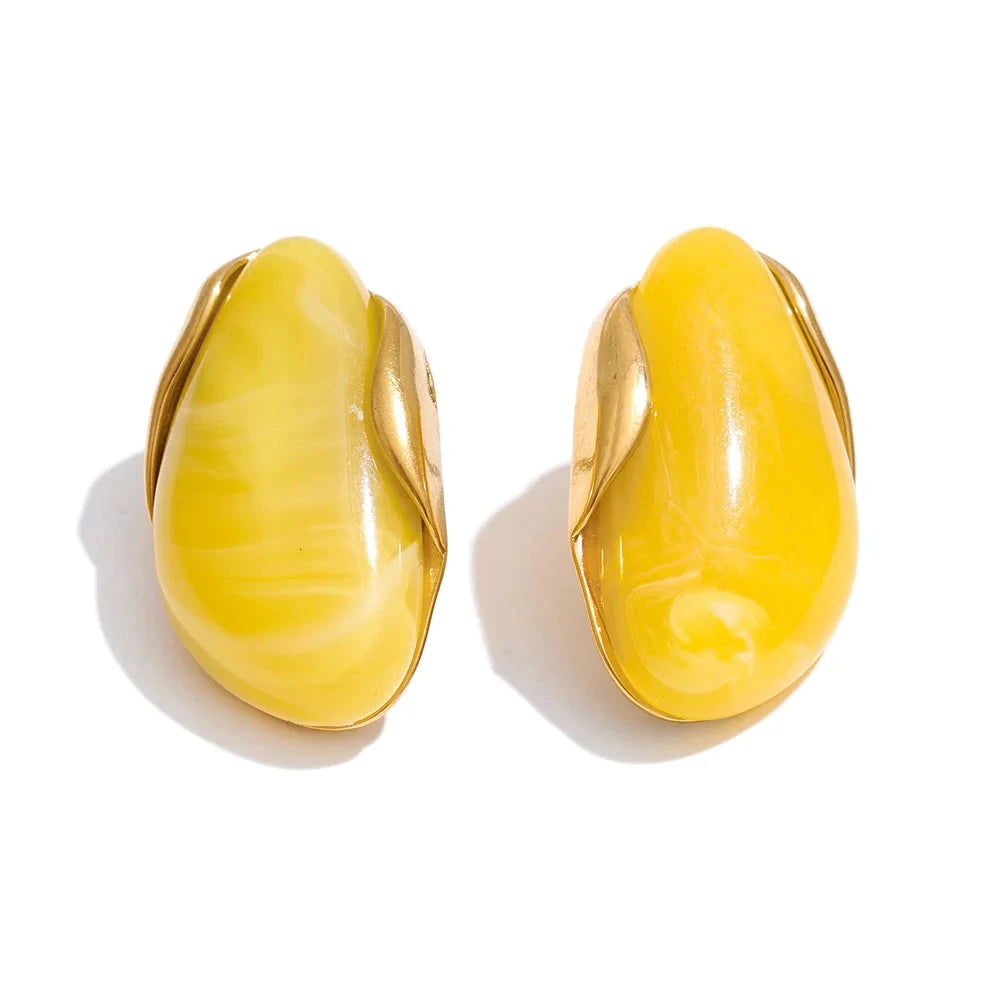 Colorful Resin Earrings – Modern Acrylic Stainless Steel Studs by PoisedMe