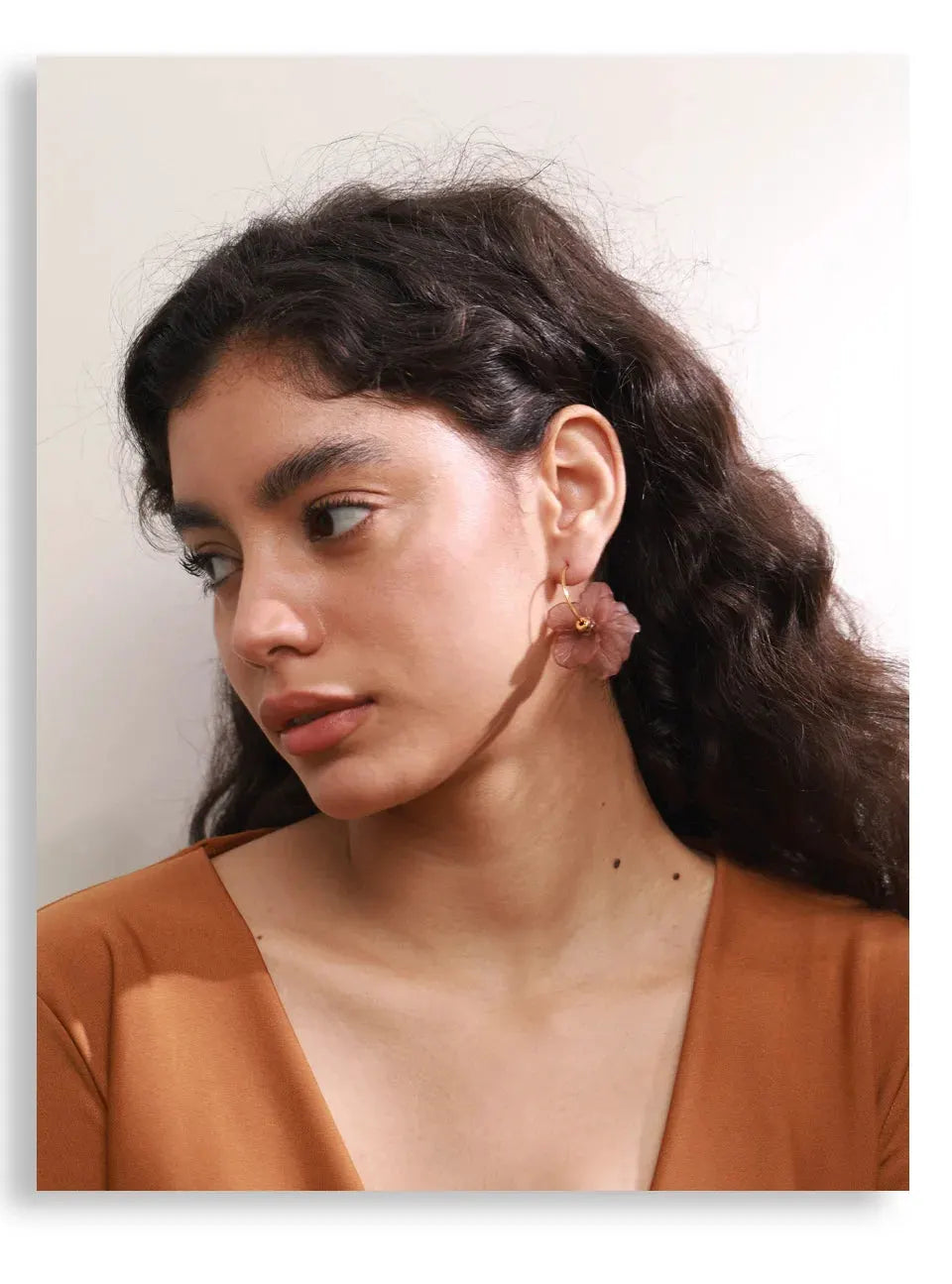 Resin Acrylic Flower Petal Drop 18K Gold PVD Plated Stainless Steel Earrings Multi Color by Poised Me Jewelry Studio